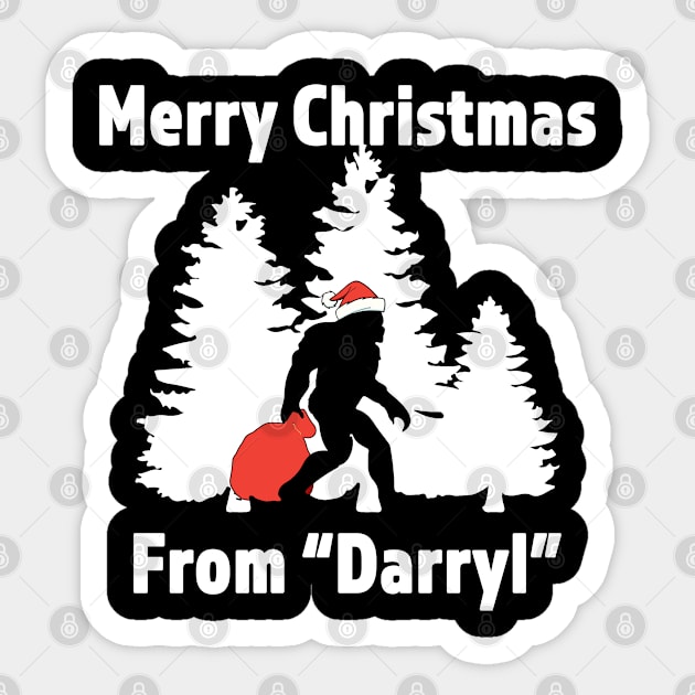 Merry Chiristmas From Daryl - Great Christmas Gift for the Believer - White Lettering & Multi Color Logo design2 Sticker by RKP'sTees